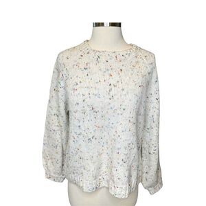 Sadie & Sage Sweater Stretch Confetti Colorful Bell Sleeves Women Small